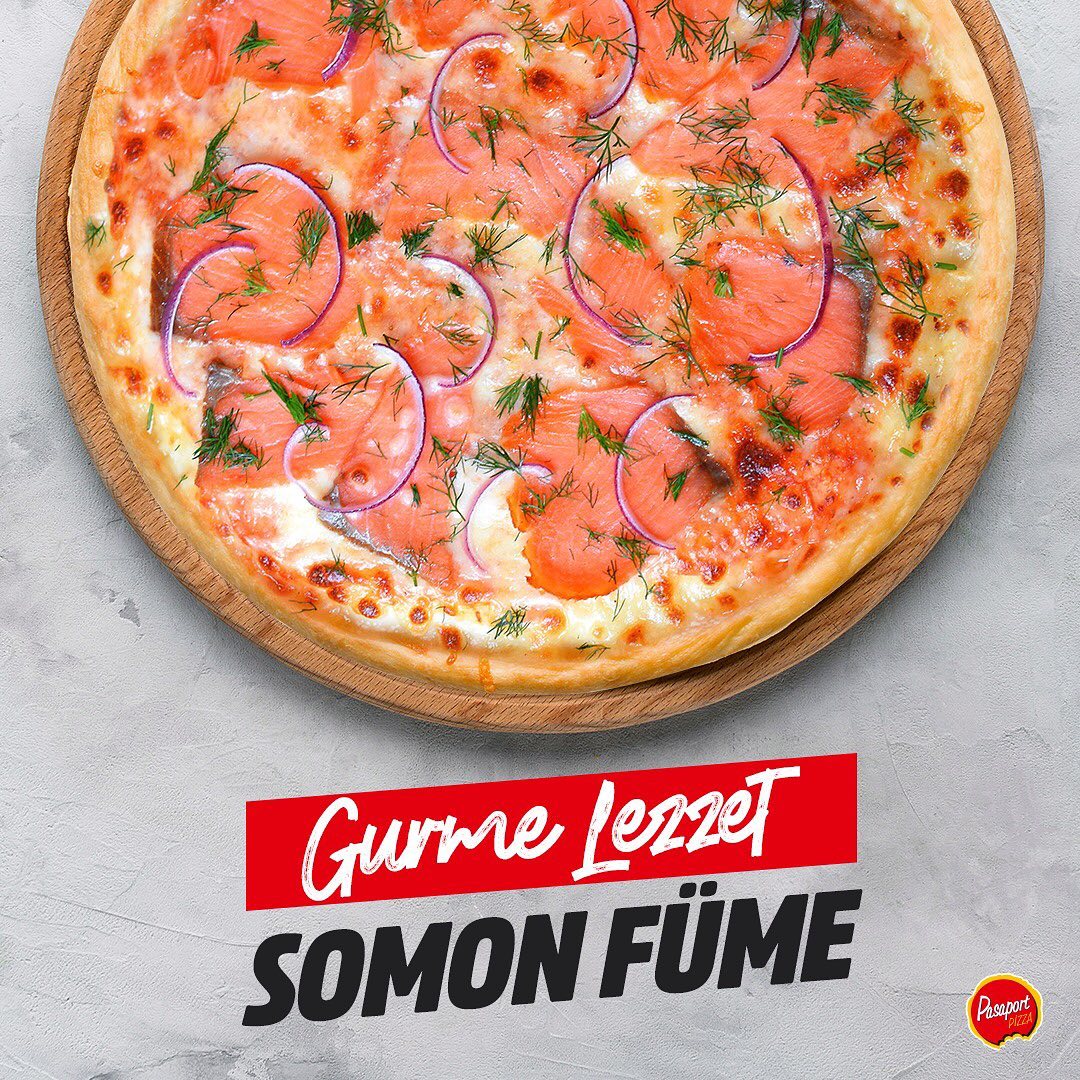 somon füme pizza gurme lezzet - pasaport pizza akcay